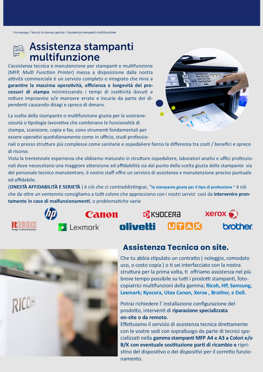 assistenza tecnica stampanti